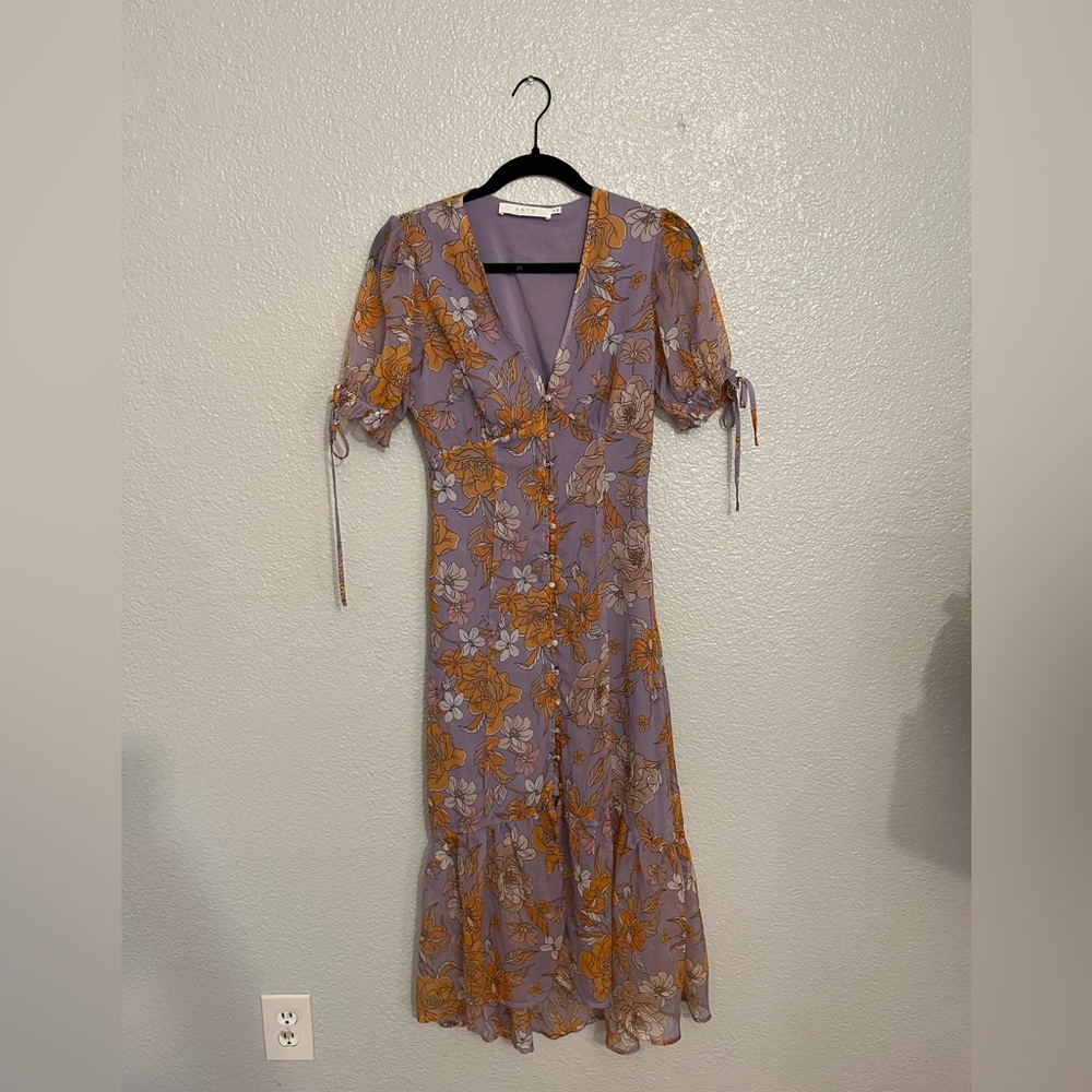 Women’s maxi floral button down v neck dress